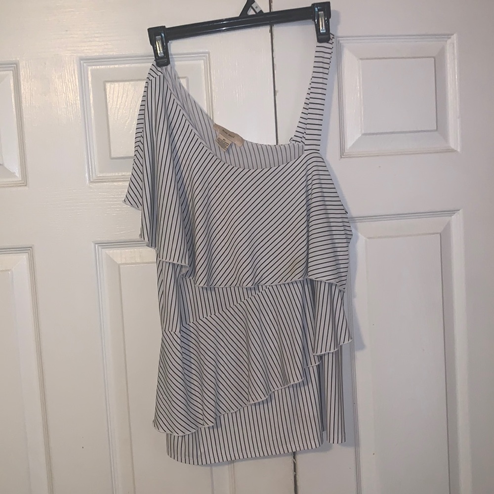 White w/black pin stripe